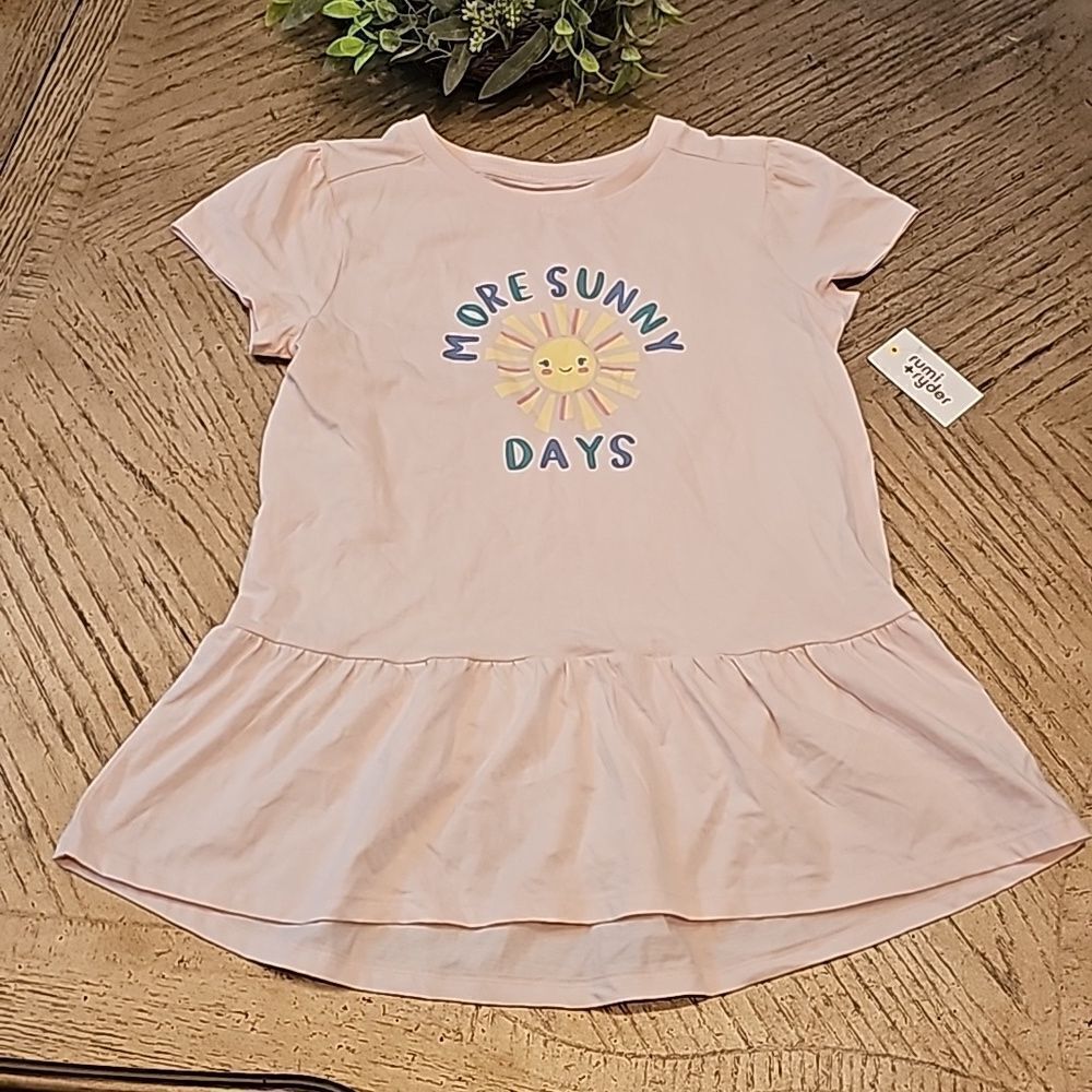 Peplum cotton t shirt size L 12-14 NWT More Sunny Days